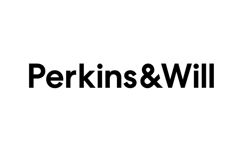 A loop of Perkins & Will, Rockwell Group, HoK, and Gensler logo