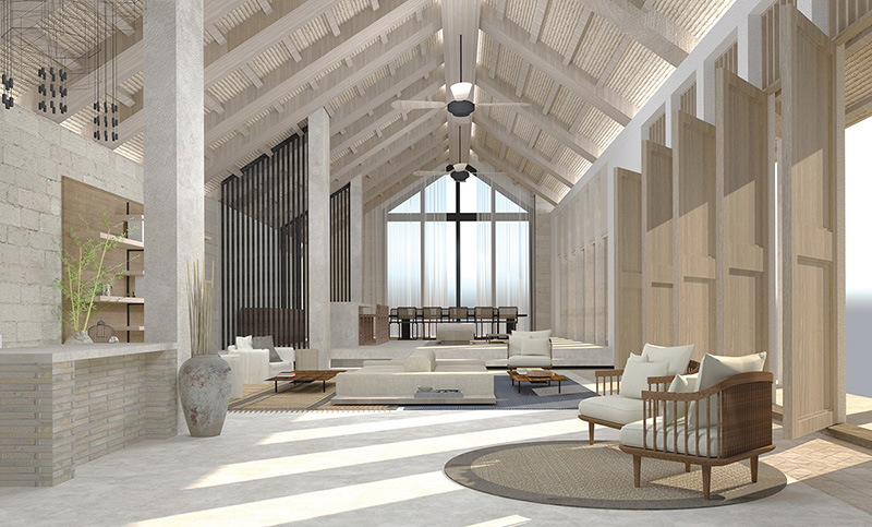 A lobby mockup made by, NYSID BFA Student, Phuong Huynh.